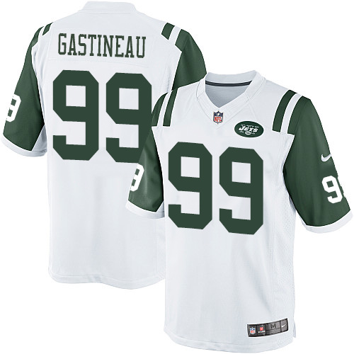 Men's Limited Mark Gastineau Nike Jersey White Road - #99 NFL New York Jets